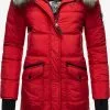 Marikoo Wintermantels Wintermantel Chaskaa Dames Rood -Aanbiedingen Marikoo Winkel 12aa473f3b58fb19d04ec05e7b959091