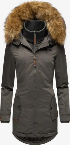 Marikoo Wintermantels Wintermantel Sanakoo Dames Donkergrijs