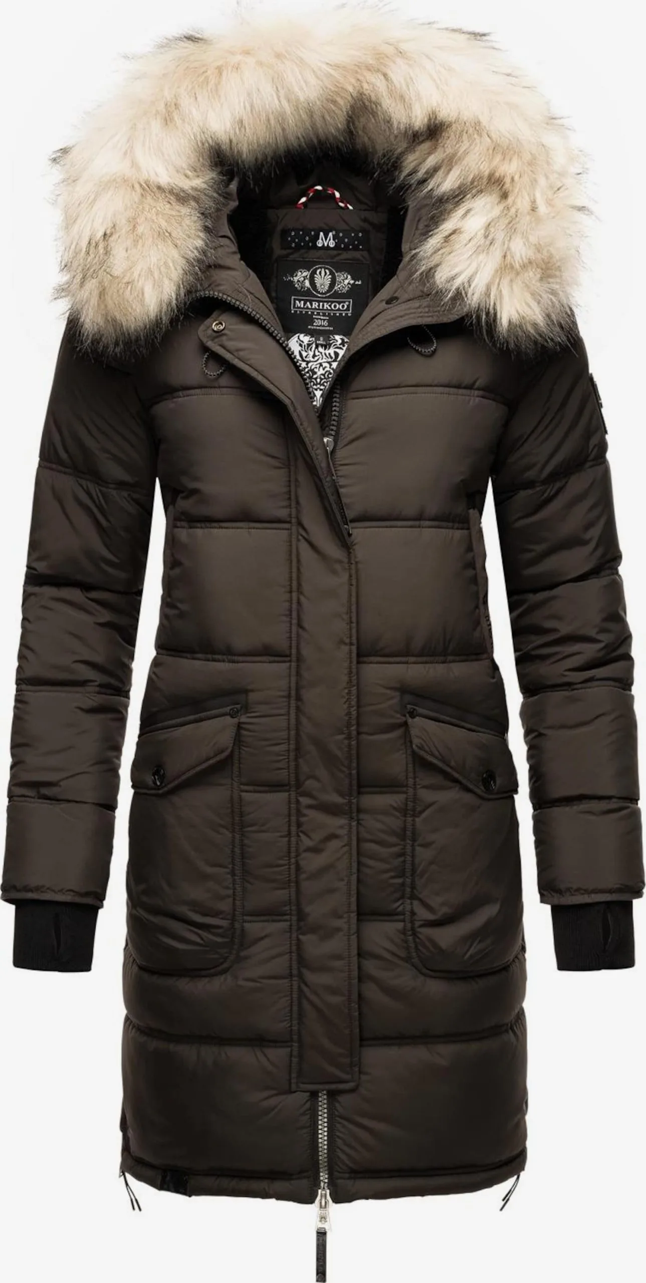 Marikoo Wintermantels Wintermantel Chaskaa Dames Basaltgrijs 3 Marikoo Wintermantels Wintermantel Chaskaa Dames Basaltgrijs