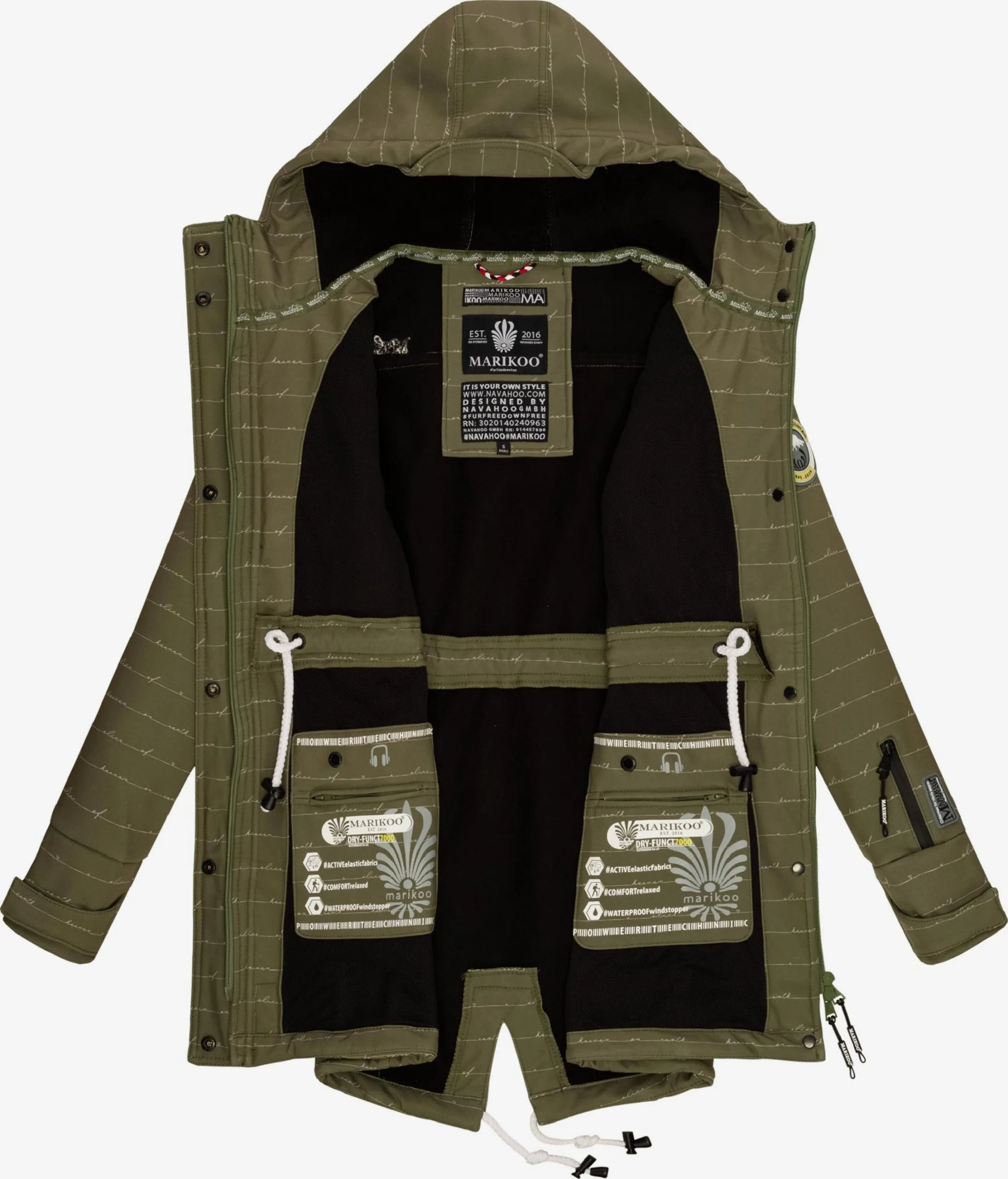 Marikoo Regenmantels Functionele Mantel Zimtzicke Dames Kaki 6 Marikoo Regenmantels Functionele Mantel Zimtzicke Dames Kaki - Afbeelding 4