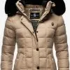 Marikoo Winterjassen Winterjas Qesra Dames Lichtbruin -Aanbiedingen Marikoo Winkel 3a3bad5ddf77cedb0c6ae98fe49e4b36