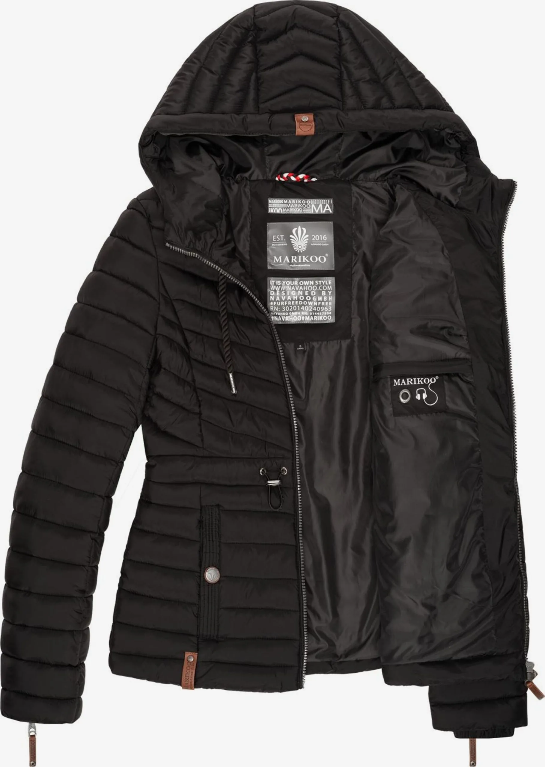 Marikoo Tussenjassen Tussenjas Aniyaa Dames Zwart 4 Marikoo Tussenjassen Tussenjas Aniyaa Dames Zwart - Afbeelding 2