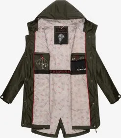 Marikoo Regenmantels Functionele Mantel Dames Olijfgroen -Aanbiedingen Marikoo Winkel 3b3788df55b53379ecb29e26d1433fb8