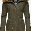 Marikoo Parkas Winterparka Dames Kaki -Aanbiedingen Marikoo Winkel 4895bed4fe13d2d85546248a4caed732