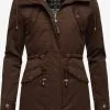 Marikoo Winterjassen Winterjas Manolya Dames Donkerbruin -Aanbiedingen Marikoo Winkel 49f95870b0b45bf17d956ca3bc02ff9d