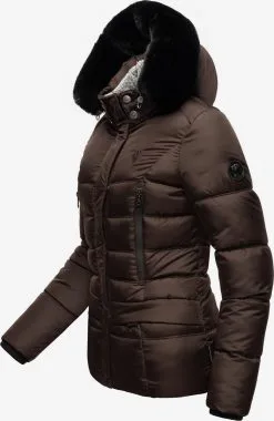 Marikoo Winterjassen Winterjas Loveleen Dames Chocoladebruin -Aanbiedingen Marikoo Winkel 5123ef4665599fad3bd20a862955d825