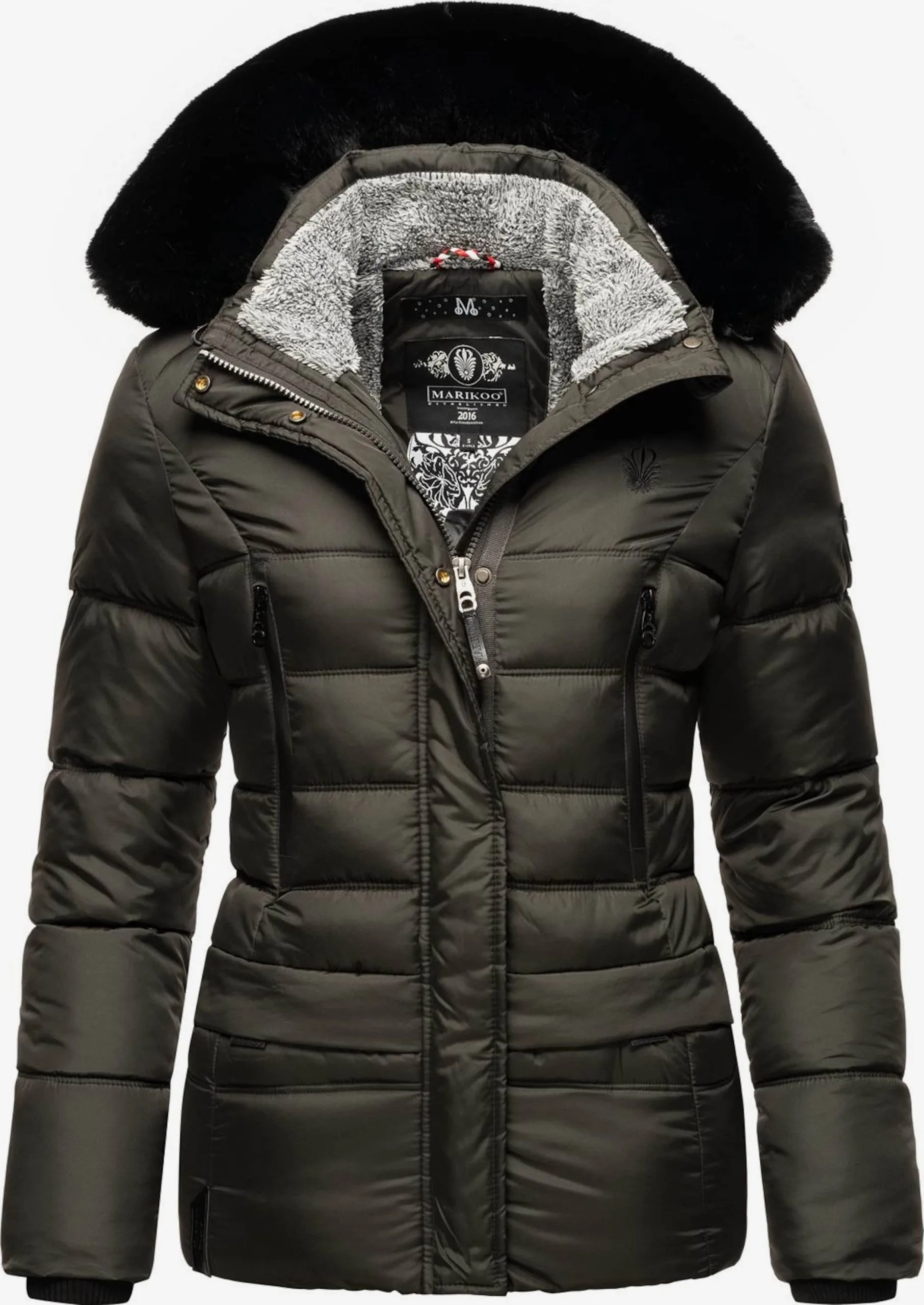 Marikoo Winterjassen Winterjas Loveleen Dames Antraciet 3 Marikoo Winterjassen Winterjas Loveleen Dames Antraciet