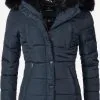 Marikoo Winterjassen Winterjas Lotusblüte Dames Donkerblauw -Aanbiedingen Marikoo Winkel 5c487556da70cb399ac0591b6a438d1b