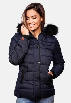 Marikoo Winterjassen Winterjas Unique Dames Nachtblauw -Aanbiedingen Marikoo Winkel 60c71d63fb55f5570e7b23ff26fb959a