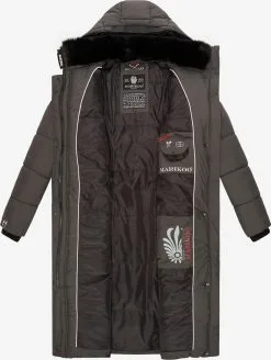 Marikoo Wintermantels Wintermantel Dames Antraciet -Aanbiedingen Marikoo Winkel 6931b06afee884fc1dea260475c4d51b