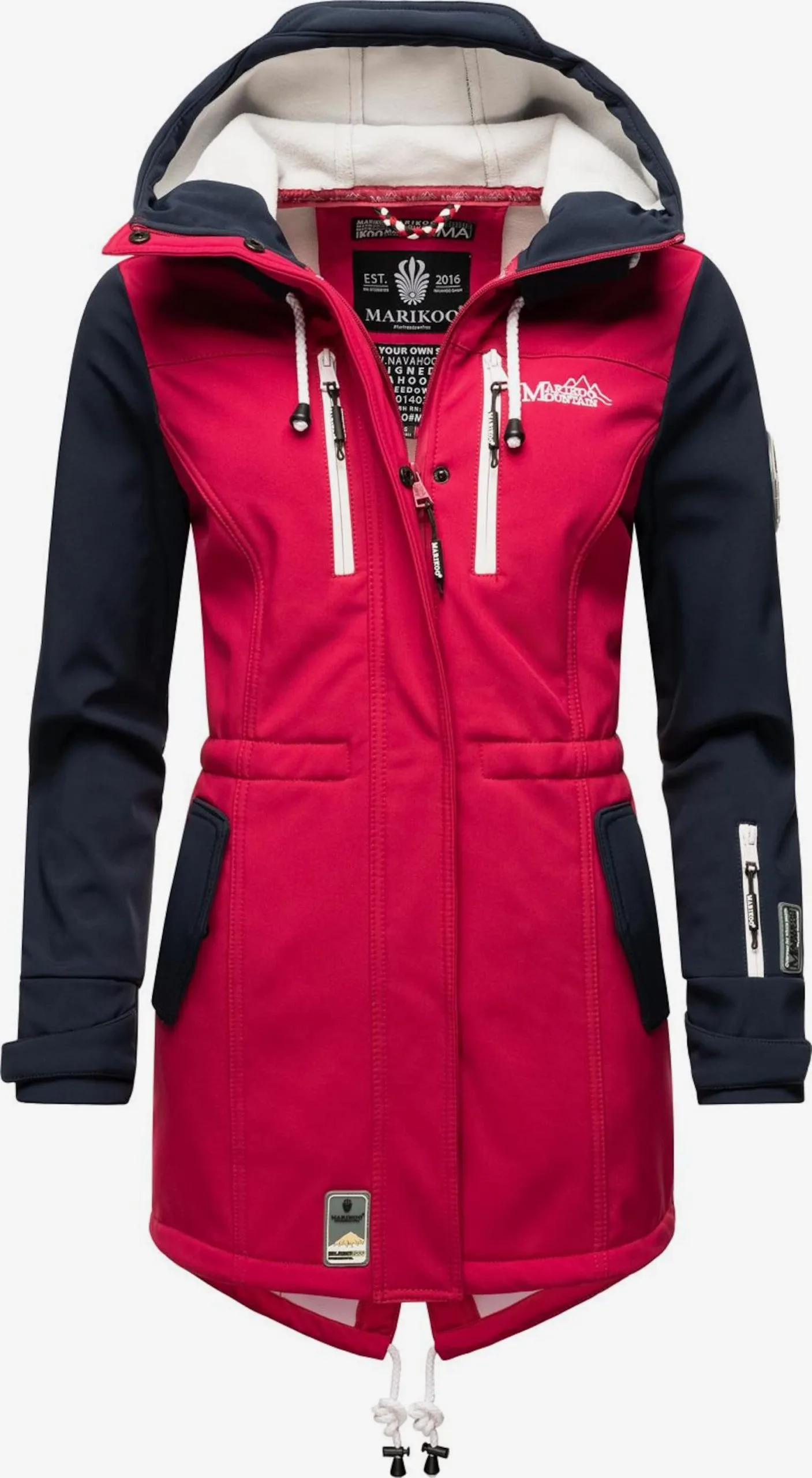 Marikoo Regenmantels Functionele Mantel Zimtzicke Dames Navy / Pink 3 Marikoo Regenmantels Functionele Mantel Zimtzicke Dames Navy / Pink