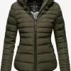 Marikoo Winterjassen Winterjas Amber Dames Olijfgroen