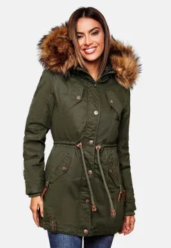 Marikoo Parkas Winterparka Dames Kaki -Aanbiedingen Marikoo Winkel 70a29879aff7279818685aaf464332a9