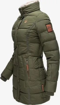 Marikoo Korte Mantels Wintermantel Dames Olijfgroen -Aanbiedingen Marikoo Winkel 736660acc89031c5c7a49b71f079e88e