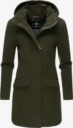 Marikoo Wintermantels Wintermantel Dames Donkergroen