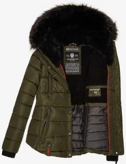 Marikoo Winterjassen Winterjas Lotusblüte Dames Olijfgroen -Aanbiedingen Marikoo Winkel 8e9fde97b56b7100f34114f911582cdc