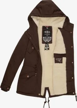 Marikoo Winterjassen Winterjas Manolya Dames Donkerbruin -Aanbiedingen Marikoo Winkel 9d8dfd10a873292749e23660068644c3