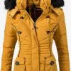 Marikoo Winterjassen Winterjas Vanilla Dames Geel -Aanbiedingen Marikoo Winkel abe5b519b0a20d7cda22b5e6fafda77e