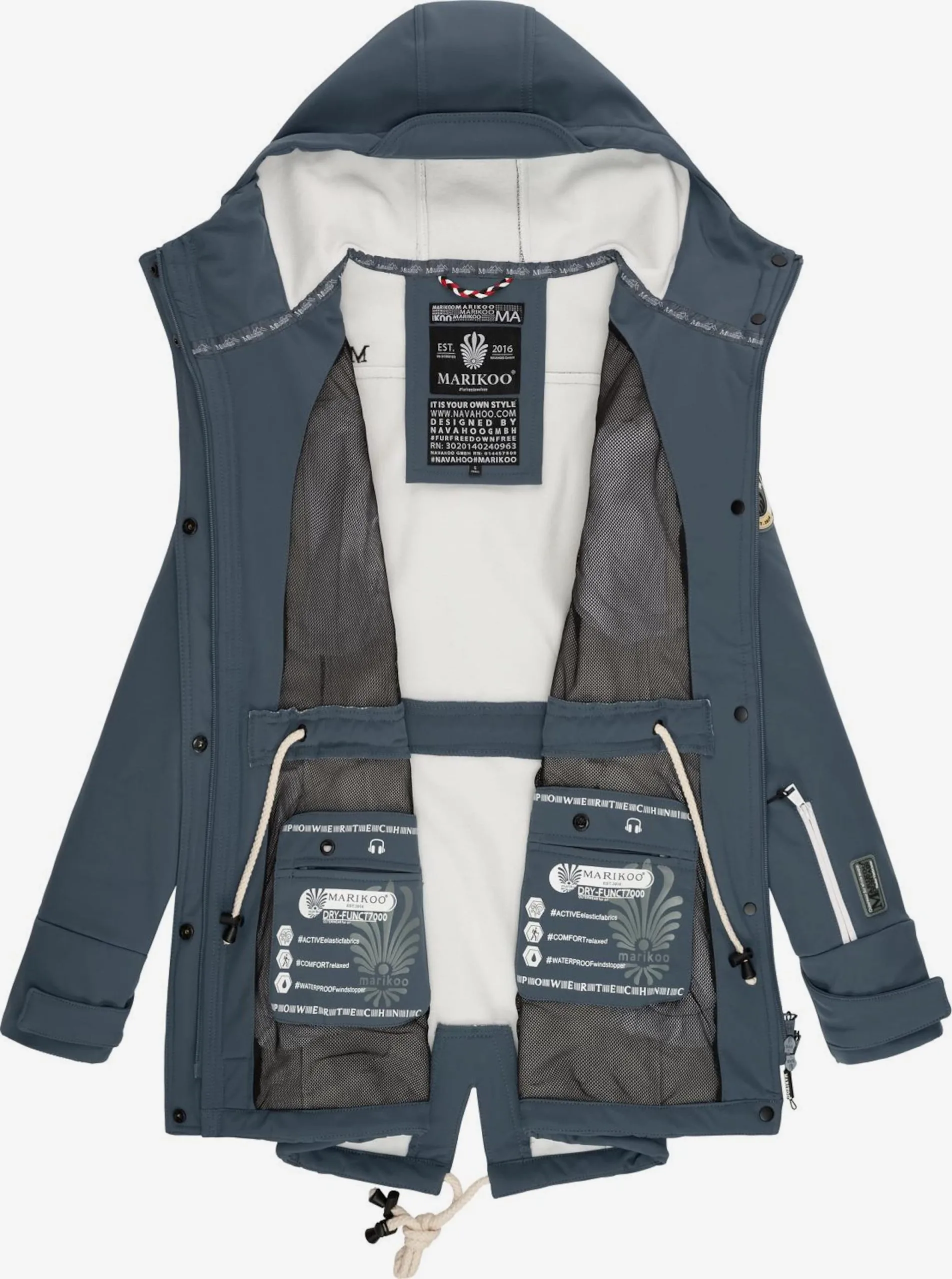 Marikoo Regenmantels Functionele Mantel Zimtzicke Dames Duifblauw 6 Marikoo Regenmantels Functionele Mantel Zimtzicke Dames Duifblauw - Afbeelding 4