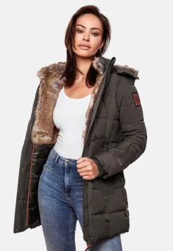 Marikoo Korte Mantels Wintermantel Dames Basaltgrijs -Aanbiedingen Marikoo Winkel ca4c1f35ec738729c2c760ba9746036b