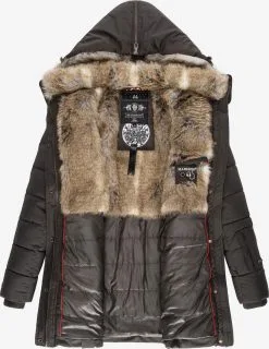 Marikoo Korte Mantels Wintermantel Dames Basaltgrijs -Aanbiedingen Marikoo Winkel d1dec553e2a002037a1badc0d93f1726