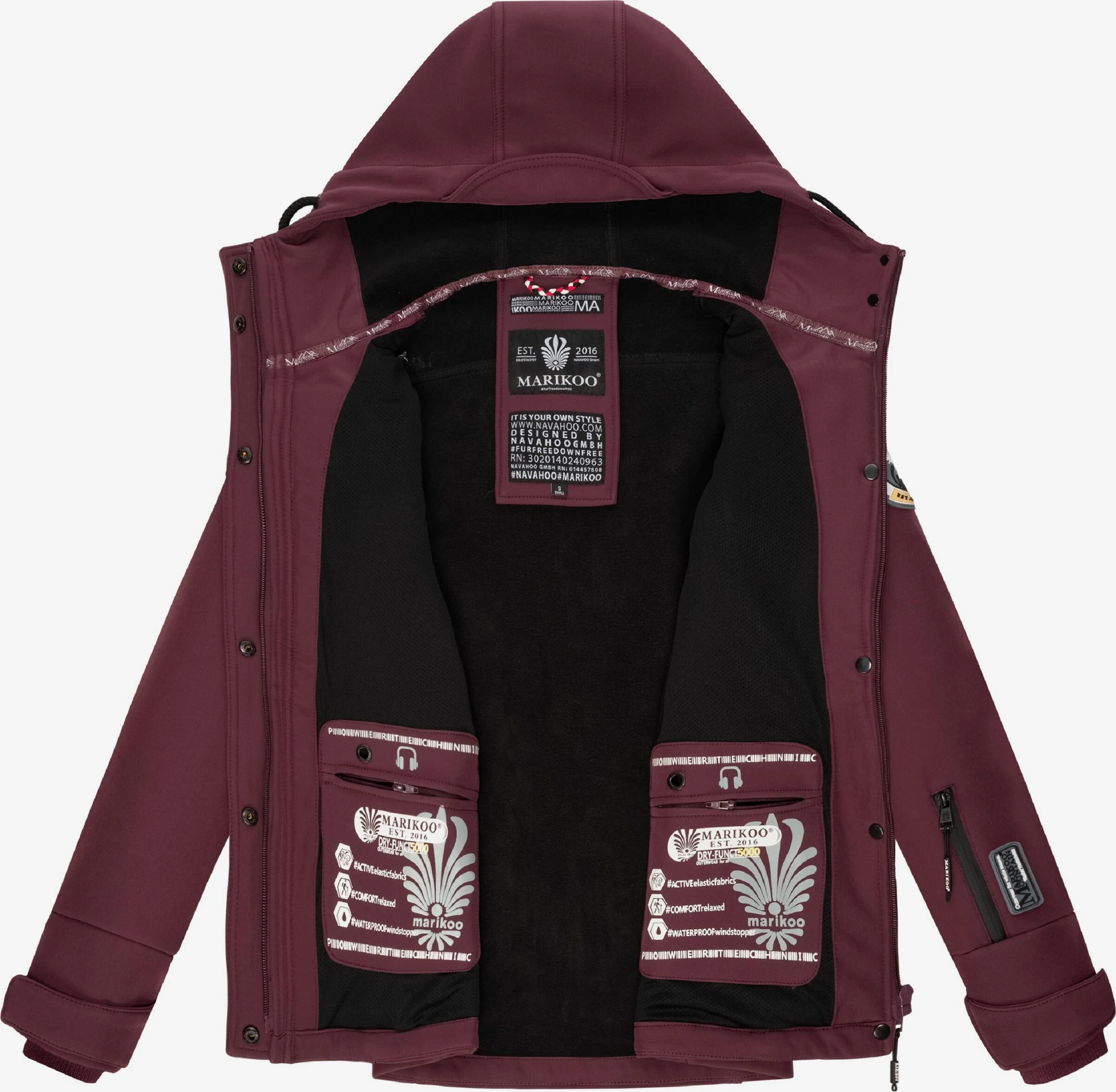 Marikoo Tussenjassen Tussenjas Kleine Zicke Dames Rood / Bordeaux 7 Marikoo Tussenjassen Tussenjas Kleine Zicke Dames Rood / Bordeaux - Afbeelding 5