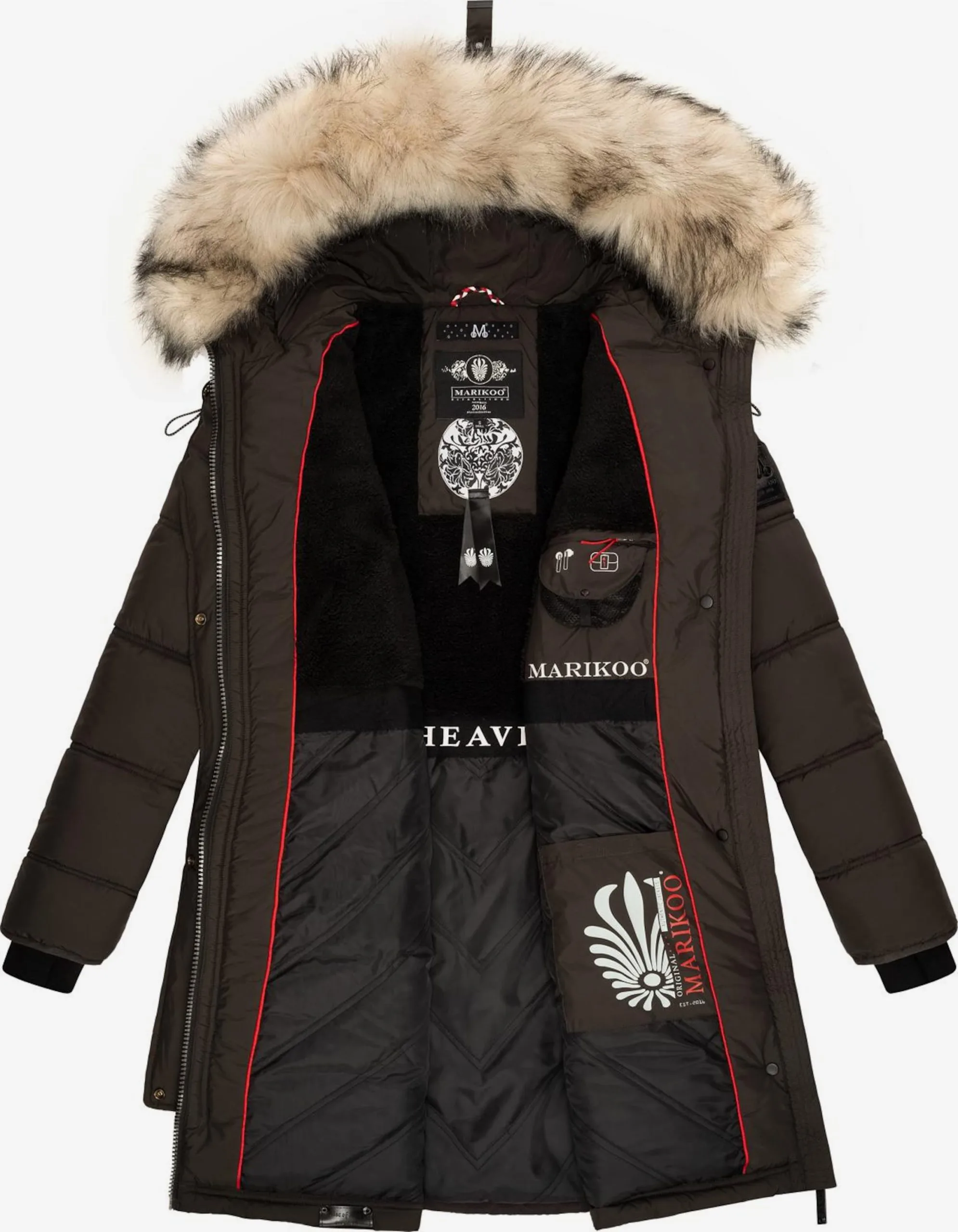 Marikoo Wintermantels Wintermantel Chaskaa Dames Basaltgrijs 7 Marikoo Wintermantels Wintermantel Chaskaa Dames Basaltgrijs - Afbeelding 5