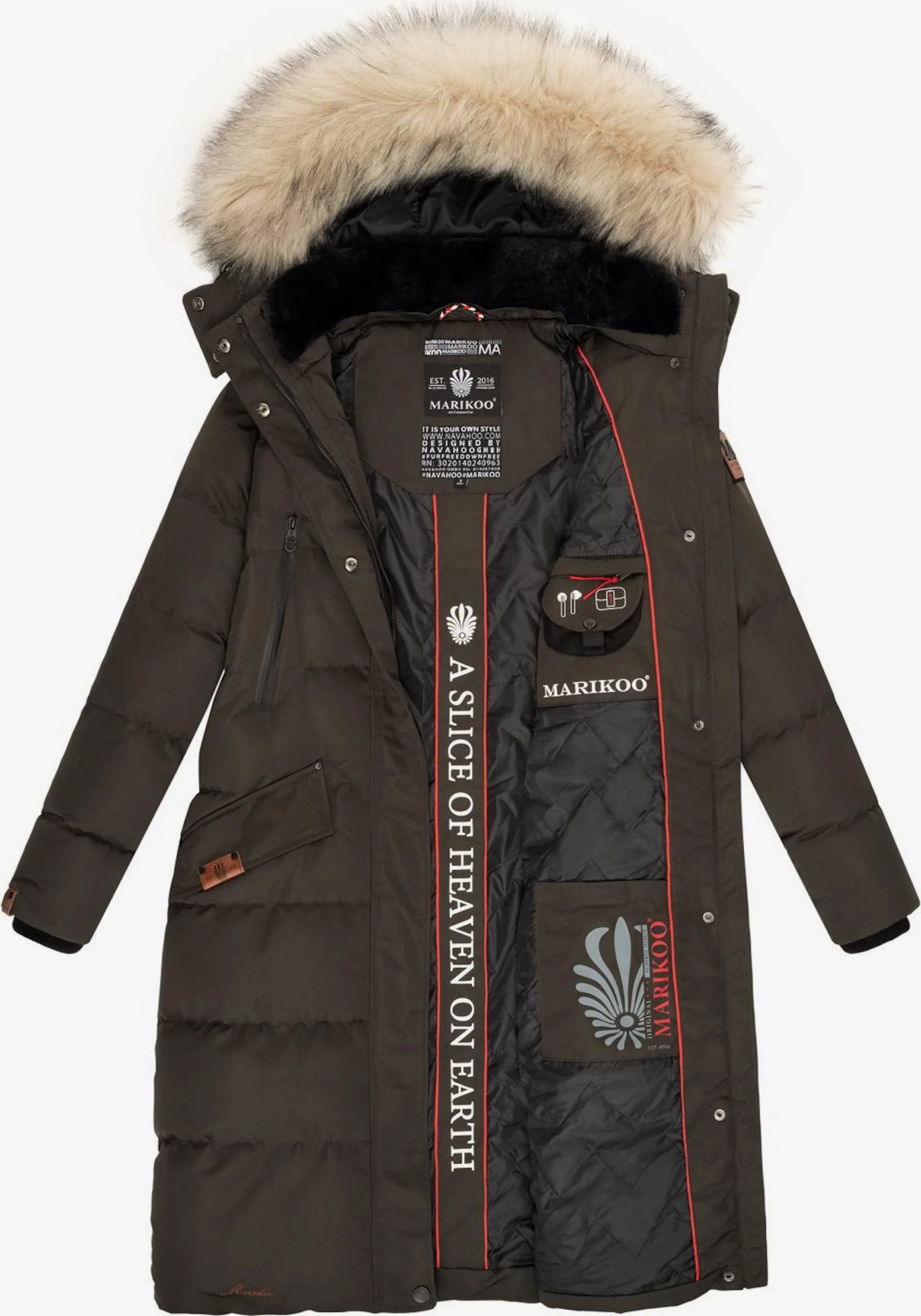 Marikoo Wintermantels Wintermantel Schneesternchen Dames Antraciet 8 Marikoo Wintermantels Wintermantel Schneesternchen Dames Antraciet - Afbeelding 6