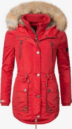 Marikoo Parkas Winterparka Grinsekatze Dames Rood -Aanbiedingen Marikoo Winkel f60303679228a48ae25b08bed327dde4