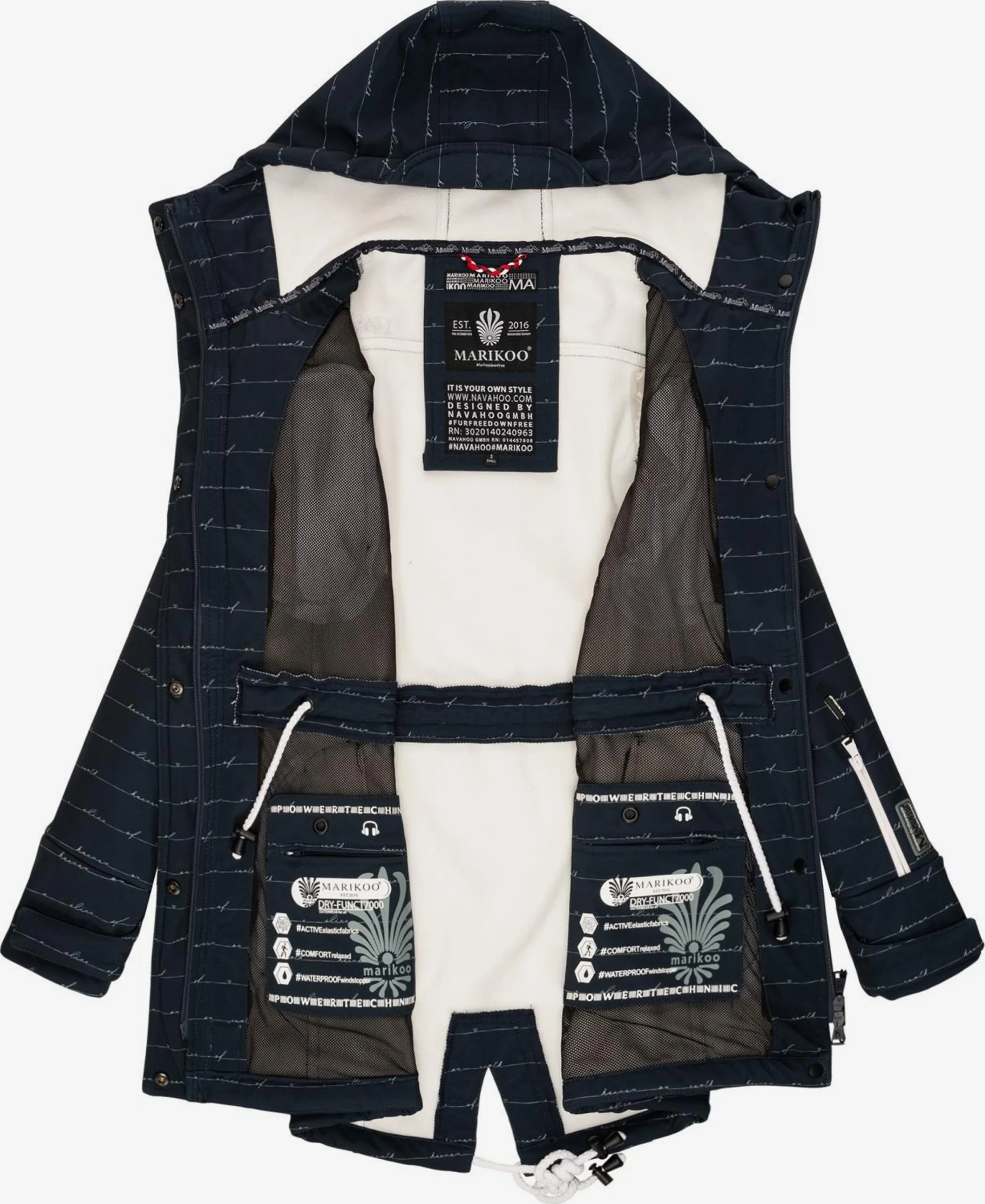 Marikoo Regenmantels Functionele Mantel Zimtzicke Dames Navy 6 Marikoo Regenmantels Functionele Mantel Zimtzicke Dames Navy - Afbeelding 4